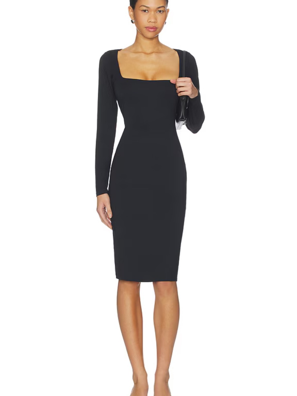 SKIMS Smooth Layers Square Neck Long Sleeve MIDI Dress M